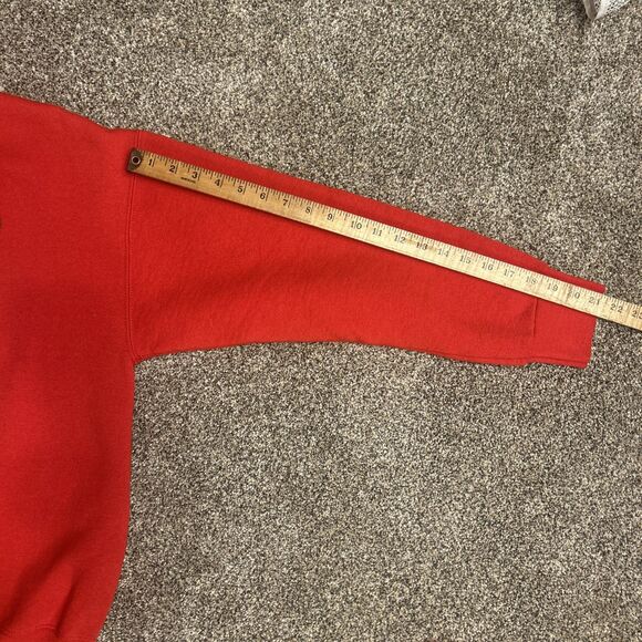 VTG 90s Santa Express Christmas Sweatshirt Men L BNSF Train 1997 Red Crewneck - Picture 6 of 7